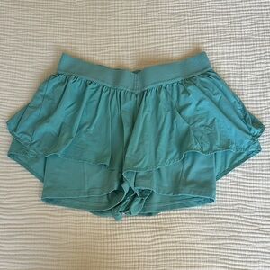 POPFLEX Teal Ruffle Skorts